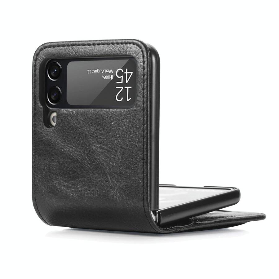 For Samsung Galaxy Z Flip3 5G Vertical Flip Card Slot Leather Phone Case(Black)