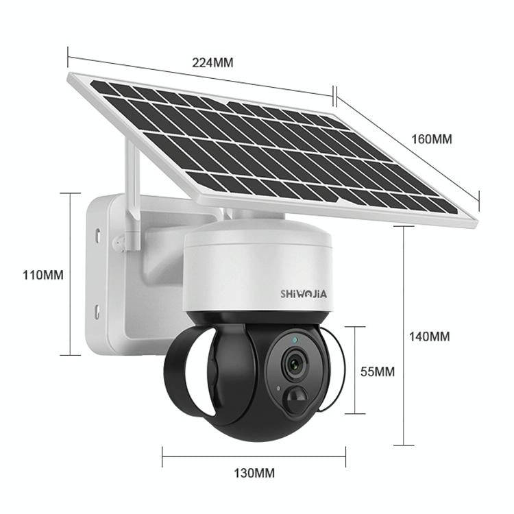 SHIWOJIA IP66 Waterproof 4G 3MP Solar Dome IP Camera, Two-way Audio & PIR Motion Detection & Nigh...