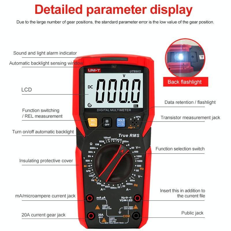 UNI-T UT89XD Digital High-Precision Multimeter Digital Display Multi-Meter