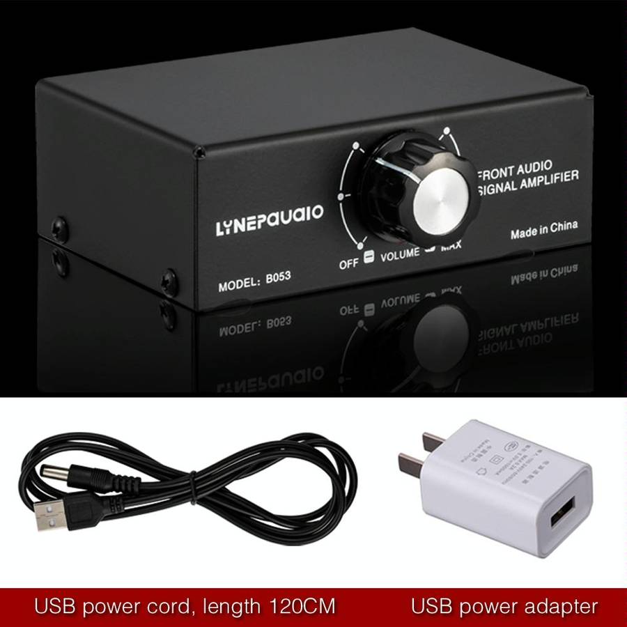 B053 Front Stereo Sound Amplifier Headphone Speaker Amplifier Booster with Volume Adjustment, 2-W...