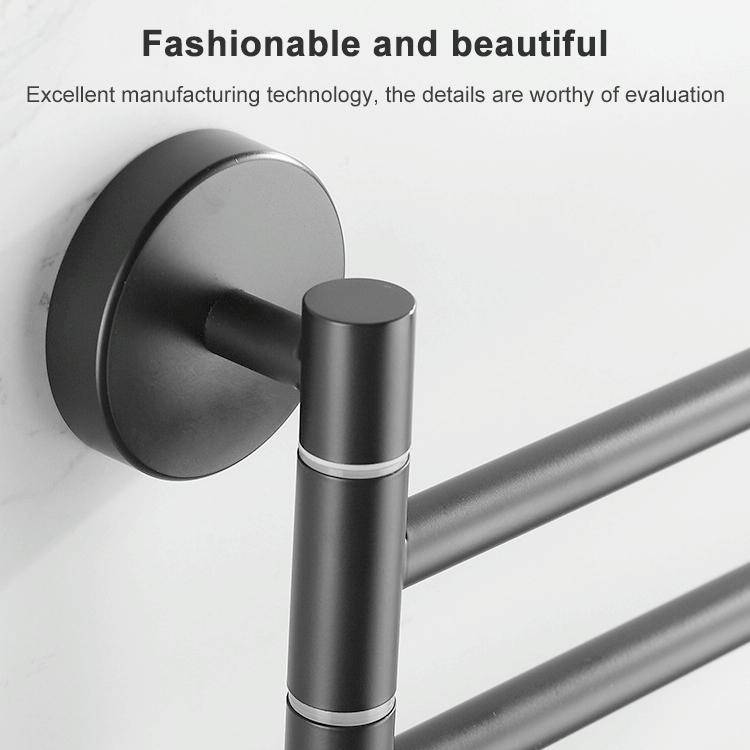 Stainless Steel Towel Bar Rotating Towel Rack Bathroom Kitchen Wall-mounted Towel Polished Rack H...