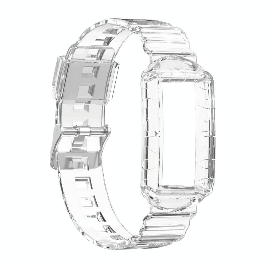 For Fitbit Charge 5 Silicone One Body Armor Watch Band(Transparent)