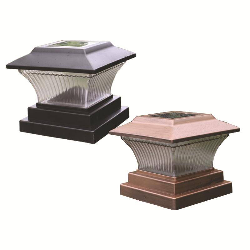 Outdoor Solar Column Lamp IP44 Waterproof Garden Fence Light Solar Street Lamp(Gold Bronze Shell+...