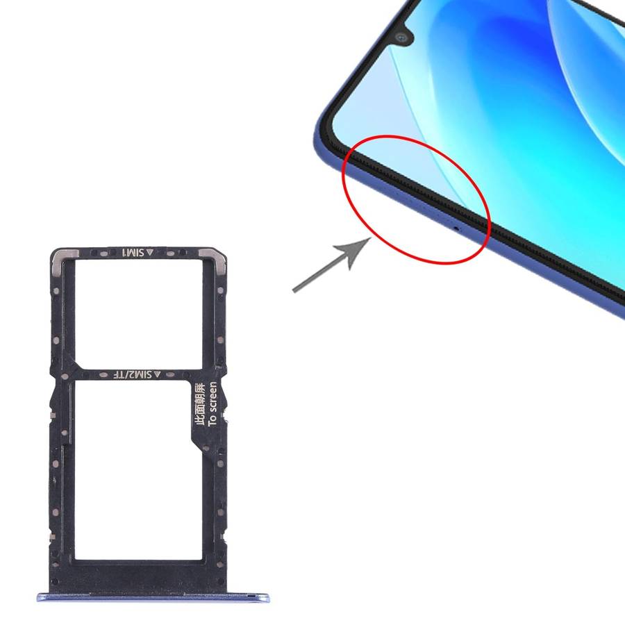 For Huawei nova Y70 Plus SIM + SIM / Micro SD Card Tray (Blue)