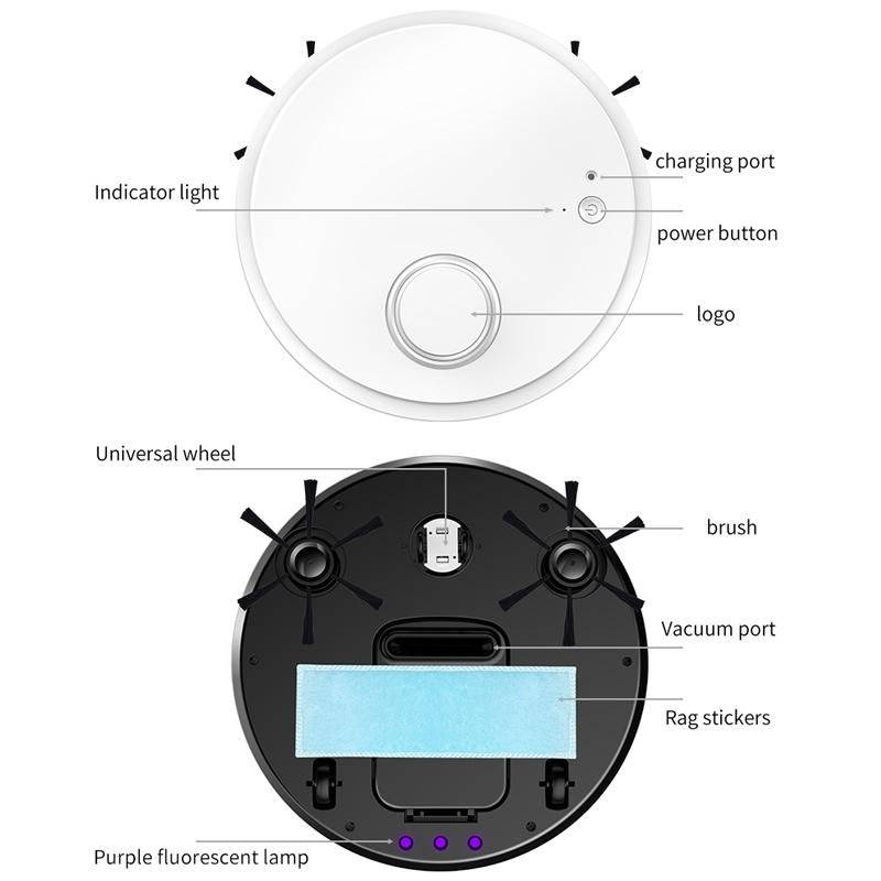 BOWAI OB12 Household Intelligent USB Charging Sweeping Robot (White)