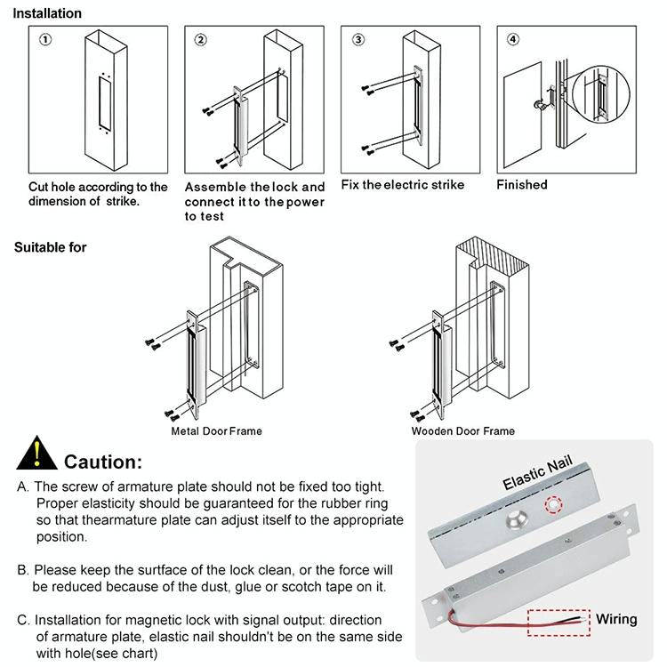 YH-280M Single Door Magnetic Lock With Mortise Mount (600Lbs)