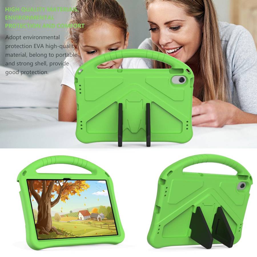 For Lenovo Tab M10 Plus 10.6 3rd Gen TB125FU 2022 EVA Shockproof Tablet Case with Holder(Green)