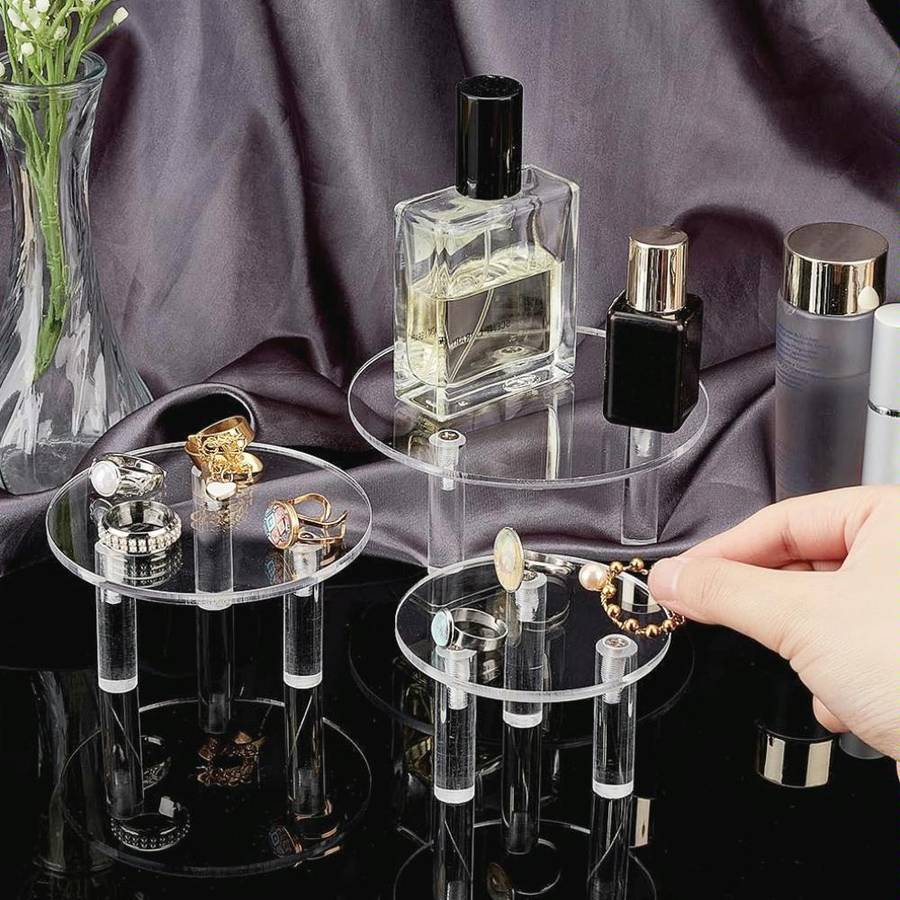 3pcs YX042 Acrylic Transparent Cosmetics Jewelry Display Stand