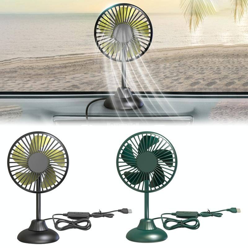 F502 Mini Hose Small Fan Car USB Fan(Black)