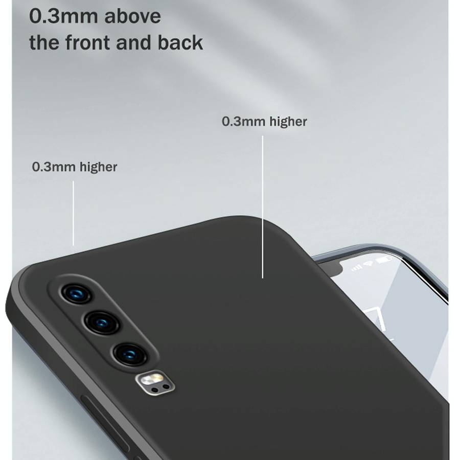 For Huawei P30 Solid Color Imitation Liquid Silicone Straight Edge Dropproof Full Coverage Protec...