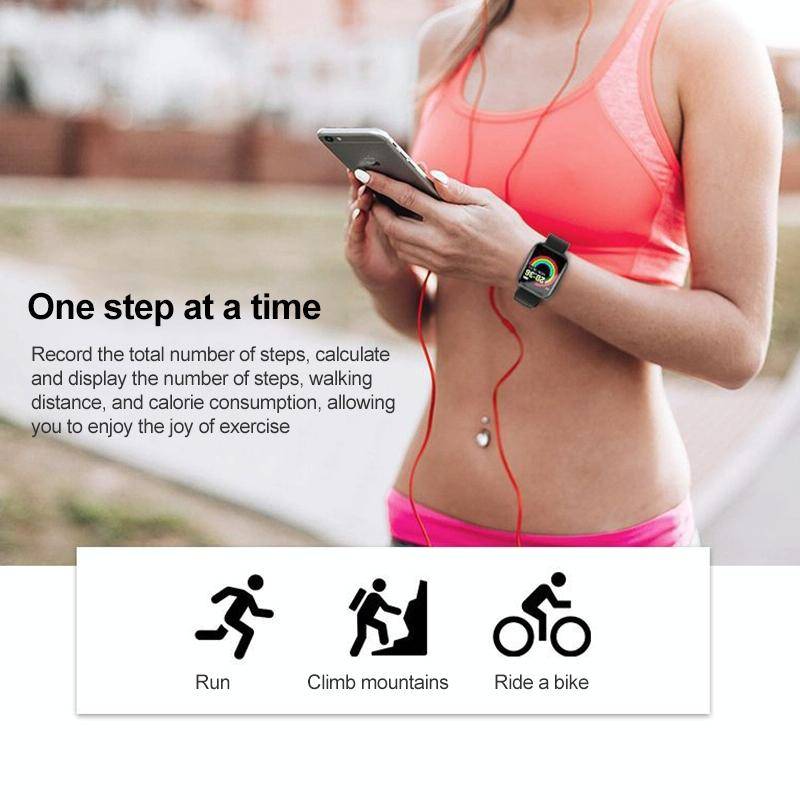Y68 1.44 inch Smart Watch, Support Heart Rate Blood Pressure Blood Oxygen Monitoring (Pink)