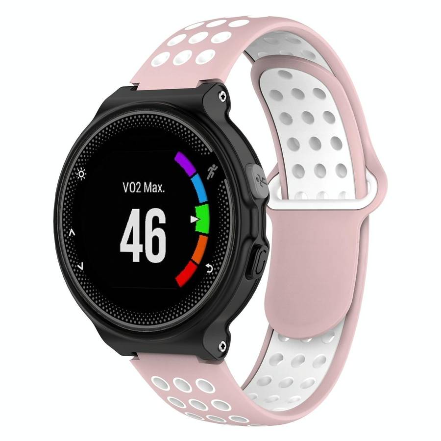 For Garmin Forerunner 220 / 230 / 235 / 630 / 620 / 735xt Silicone Watch Band(Pink white)