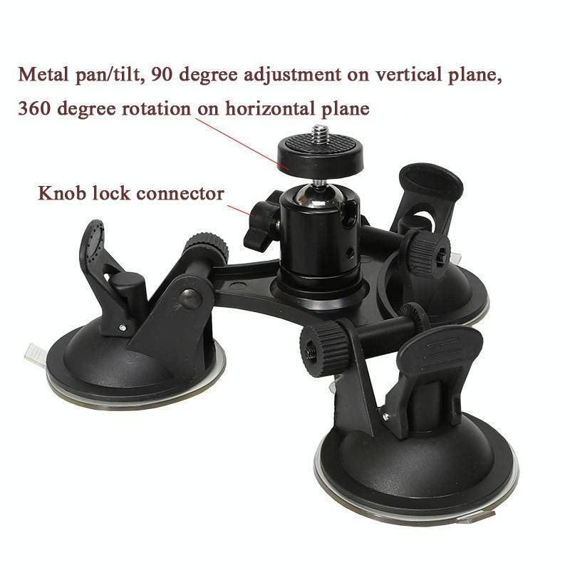 For Insta360 One X / One R Triangle Suction Cup Mount Holder with Ball-Head Tripod Adapter(3-Legs...