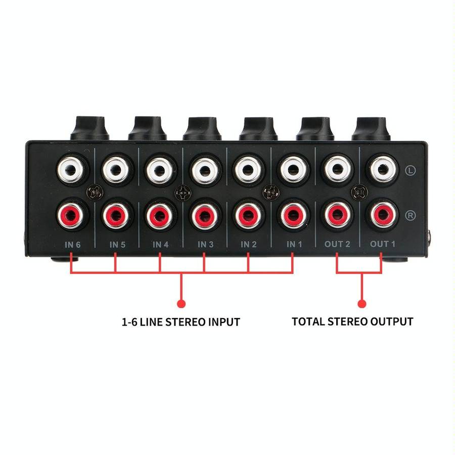 Audio Stereo Hub 6-Channel Passive Mixer Controller(CX600)
