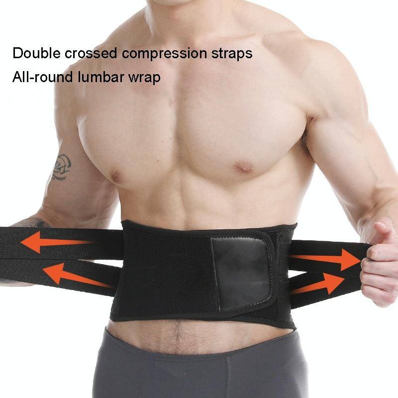 Men Steel Plate Squatting Weightlifting Exercise Use Waist and Abdominal Belt, Size: XL(Black)