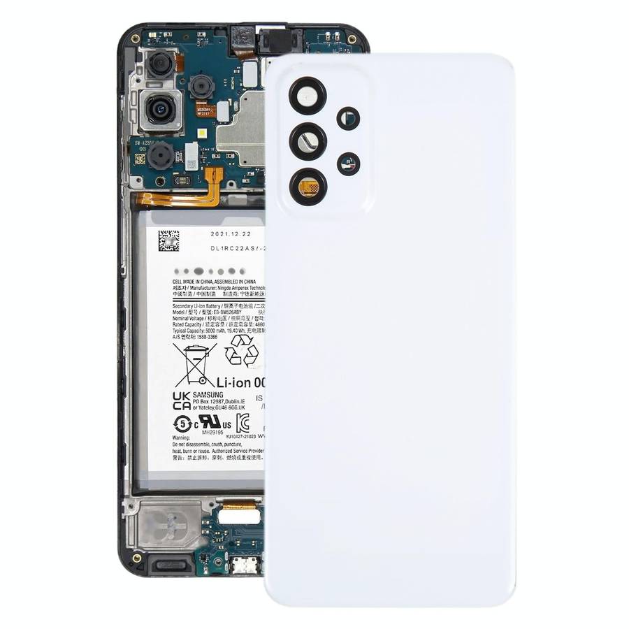 For Samsung Galaxy A23 4G SM-A235F Original Battery Back Cover with Camera Lens Cover(White)