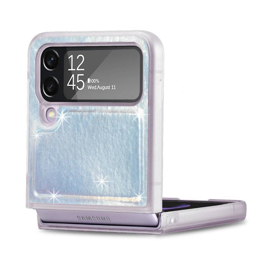 For Samsung Galaxy Z Flip4 Laser Skin PC Phone Case (White)
