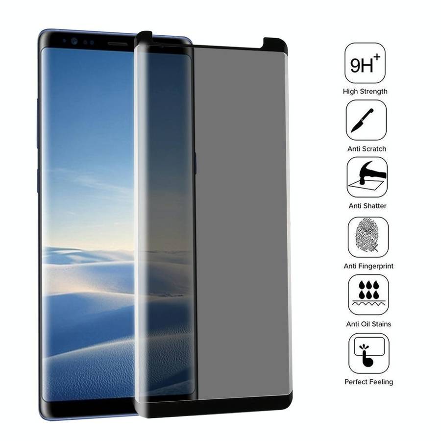 For Galaxy Note 8 0.26mm 9H Surface Hardness 3D Curved Privacy Anti-glare Non-full Screen Tempere...