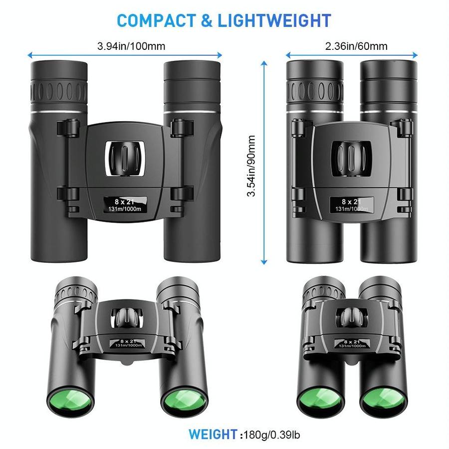 APEXEL 8 x 21 Zoom Binoculars Telephoto 3000m Long Distance Foldable HD Mini Telescope(Black)