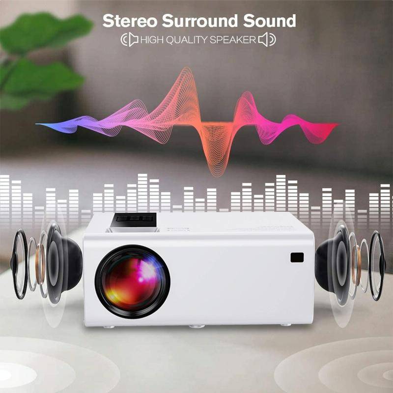 Y6 190ANSI 1024x600P LED Projector Support Screen Mirroring, AU Plug(White)