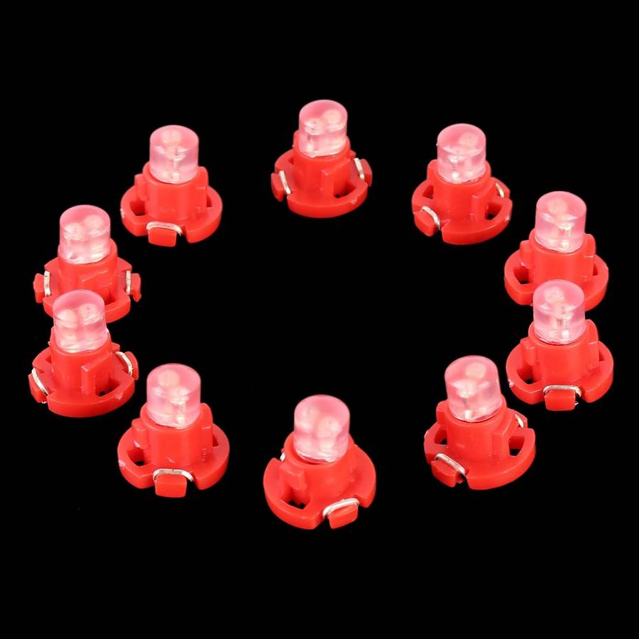 10PCS 2W T4.2 Wedge Instrument Panel LED Light Dashboard Gauge Cluster Indicator Lamp Bulb(Red Li...