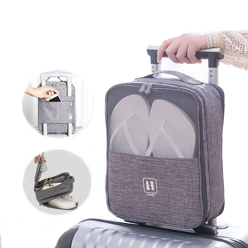 Multifunctional Travel Shoe Storage Bag Portable Multi-layer Shoe Box(Purple)
