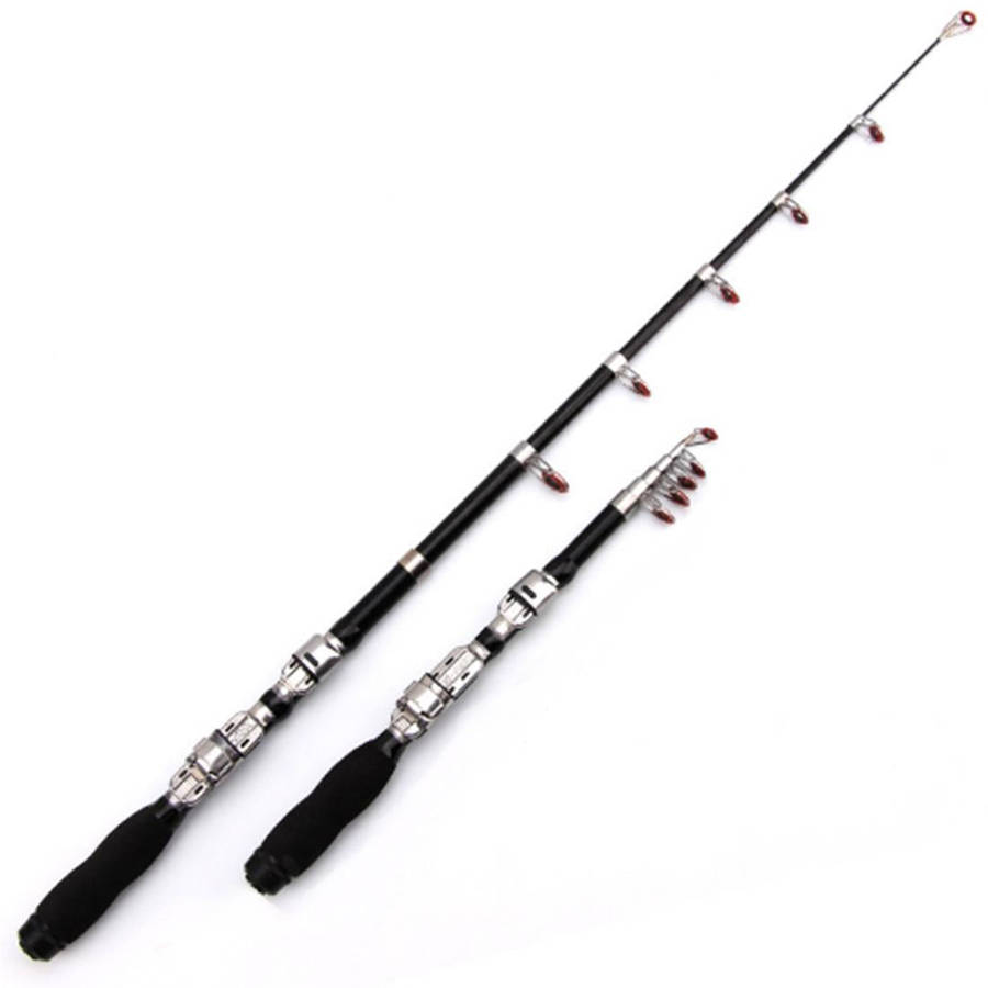 30cm Portable Telescopic Sea Fishing Rod Mini Fishing Pole, Extended Length : 1.0m, Black Clip Re...