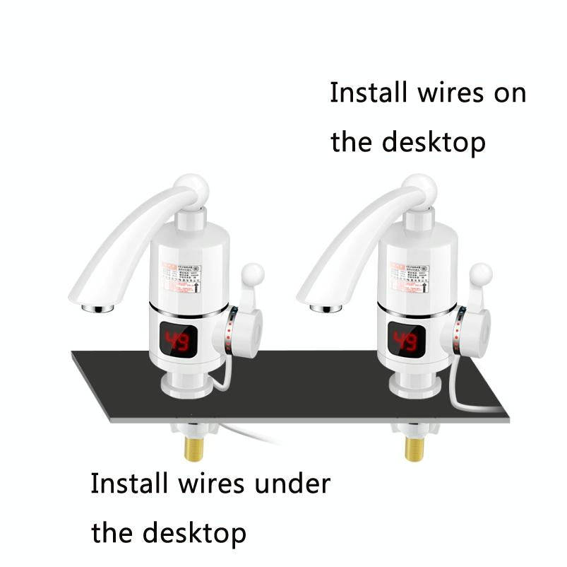 Digital Display Electric Heating Faucet Instant Hot Water Heater CN Plug Digital Horizontal Tube ...
