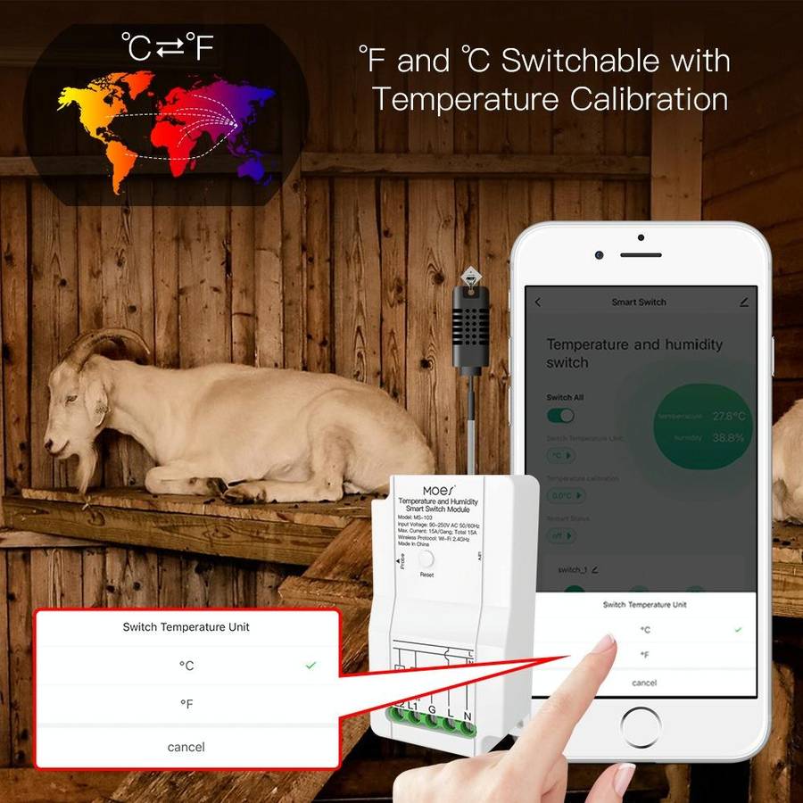 Temperature and Humidity Probe Tuya Dual-way Temperature and Humidity Switch Timer Smart Switch