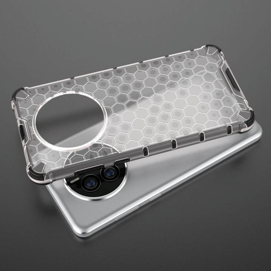 For Huawei Mate 50 Pro Shockproof Honeycomb PC + TPU Phone Case(Black)