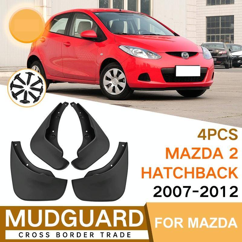 For Mazda 2 Hatchback 2007-2012 4pcs/Set Car Auto Soft Plastic Splash Flaps Fender Guard
