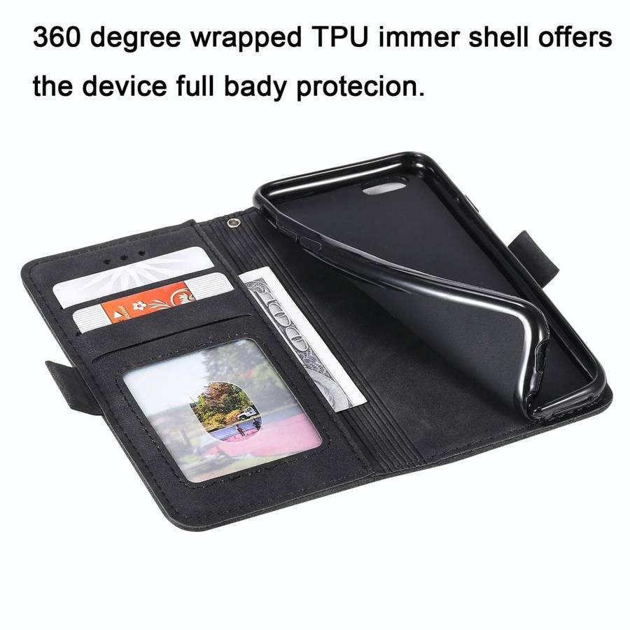 For iPhone SE 2022 / SE 2020 / 8 / 7 Retro Splicing Horizontal Flip Leather Case with Card Slots ...