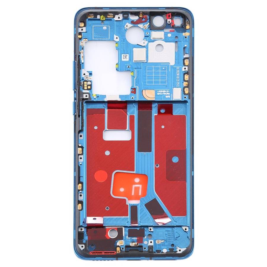 Original Middle Frame Bezel Plate with Side Keys for Huawei P40 Pro(Blue)
