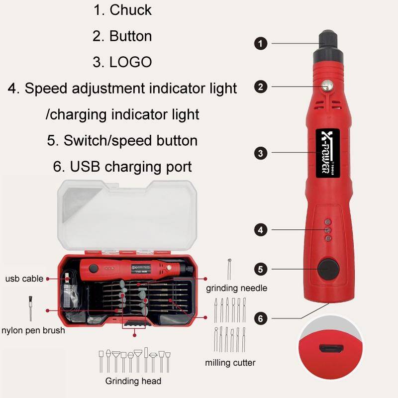 X-Power Handheld Electric DIY Engraving Polishing Grinder(KMD516-P24B)