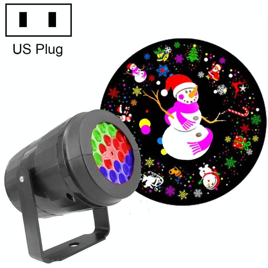 4W LED Snowflake Christmas Decoration Projector Light with 16 Patterns, Spec: US Plug