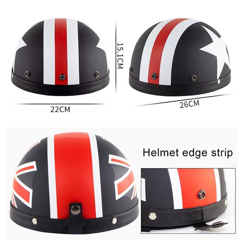 Soman Electromobile Motorcycle Half Face Helmet Retro Harley Helmet with Goggles(Matte Black)