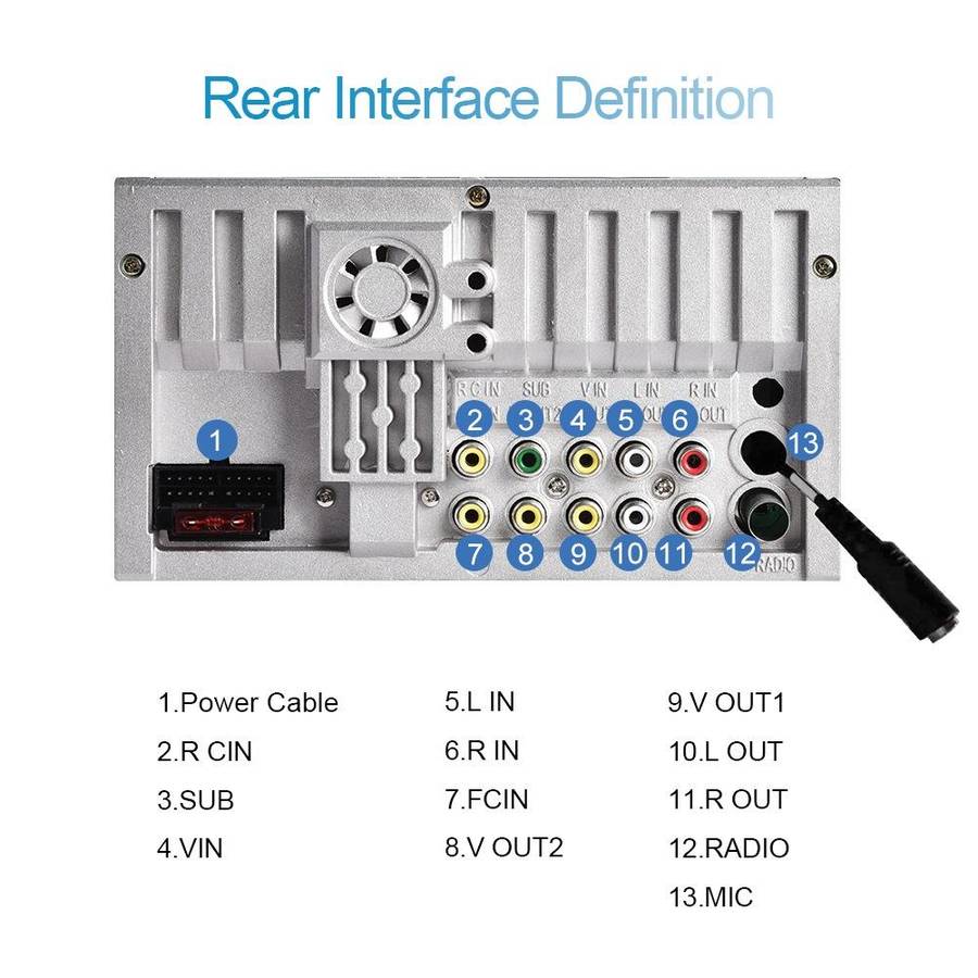 A2916 7 inch Dual-spindle Universal MP5 Car Carplay MP4 Player, Style: Standard+4 Light Camera