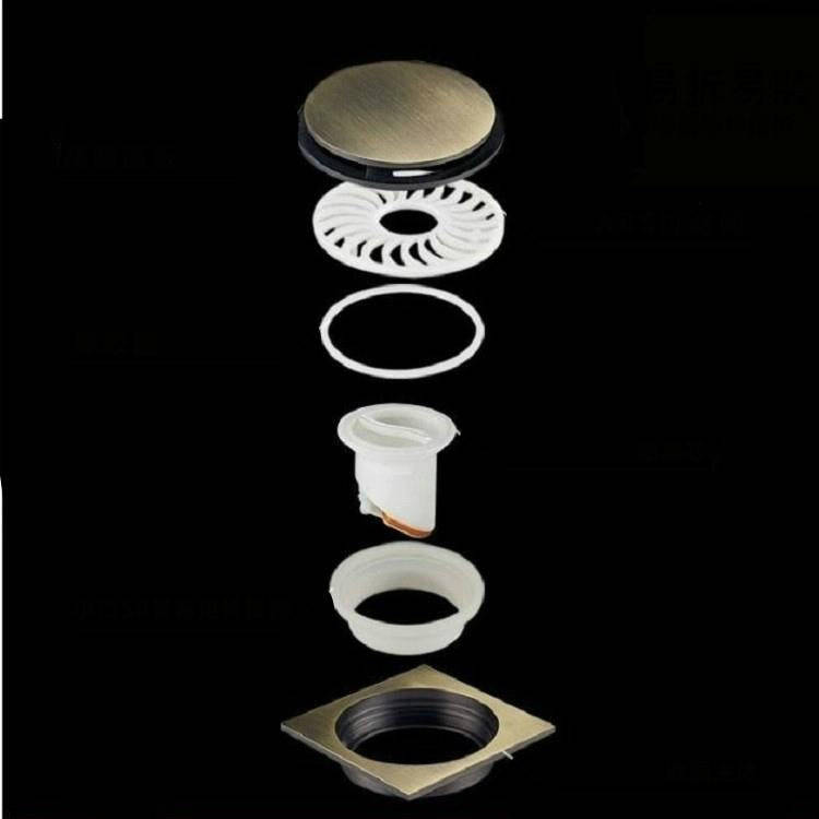 Kitchen Toilet Sewer Deodorant Anti-flooding Anti-odor Invisible Floor Drain(Brushed Silver)