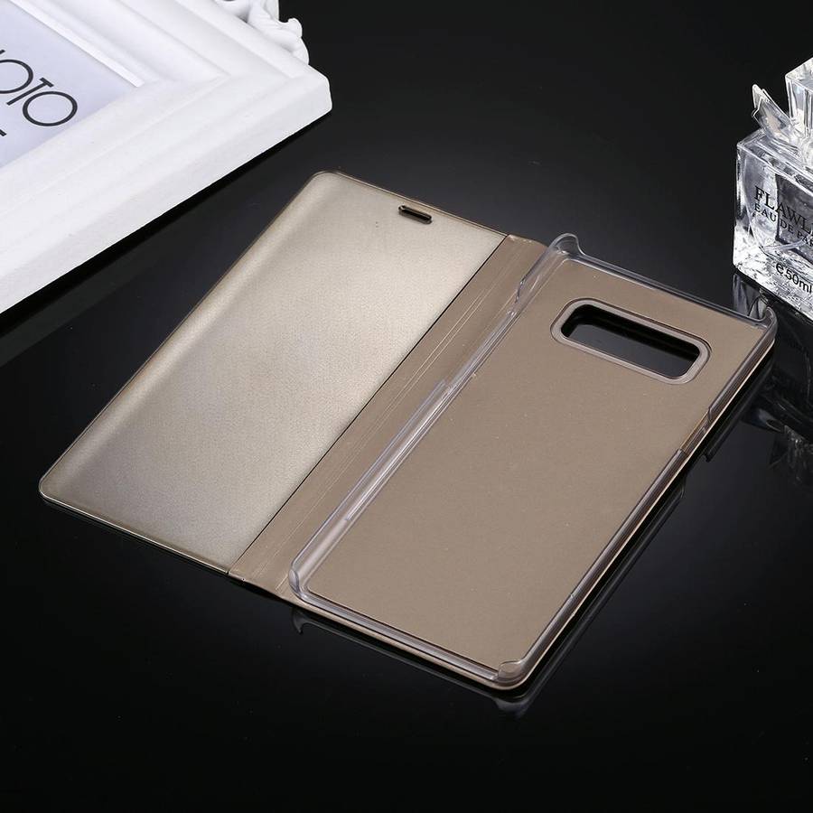 For Galaxy Note 8 Electroplating Mirror Horizontal Flip Leather Case with Sleep / Wake-up & Holde...