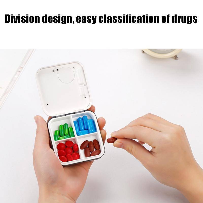 Electronic Smart Timing Medicine Box Portable Medicine Dispensing Storage Box(Gray)