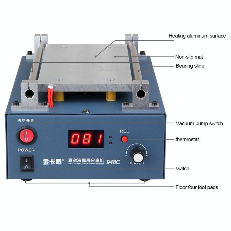 Kaisi  948C 7 inch LCD Touch Screen Separator Machine Vacuum Pump segregator, US Plug