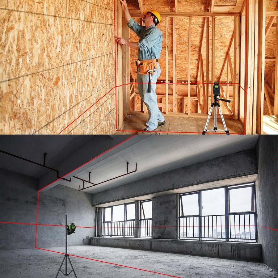 902CR 2360 Degrees Laser Level Covering Walls and Floors 8 Line Red Beam IP54 Water / Dust proof(...