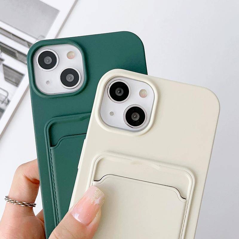 For iPhone 13 Crossbody Lanyard Elastic Silicone Card Holder Phone Case(Grey)