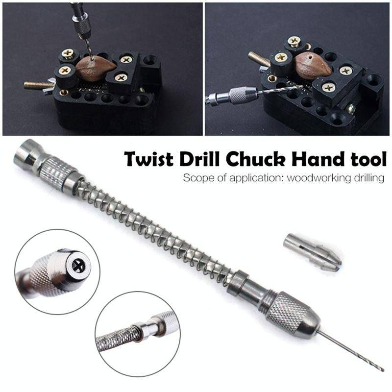 HIAIM Punch Semi-automatic Twist Drill Hand Drill Set, Specification:Hand Drills +0.3-1.6 Bits 20...