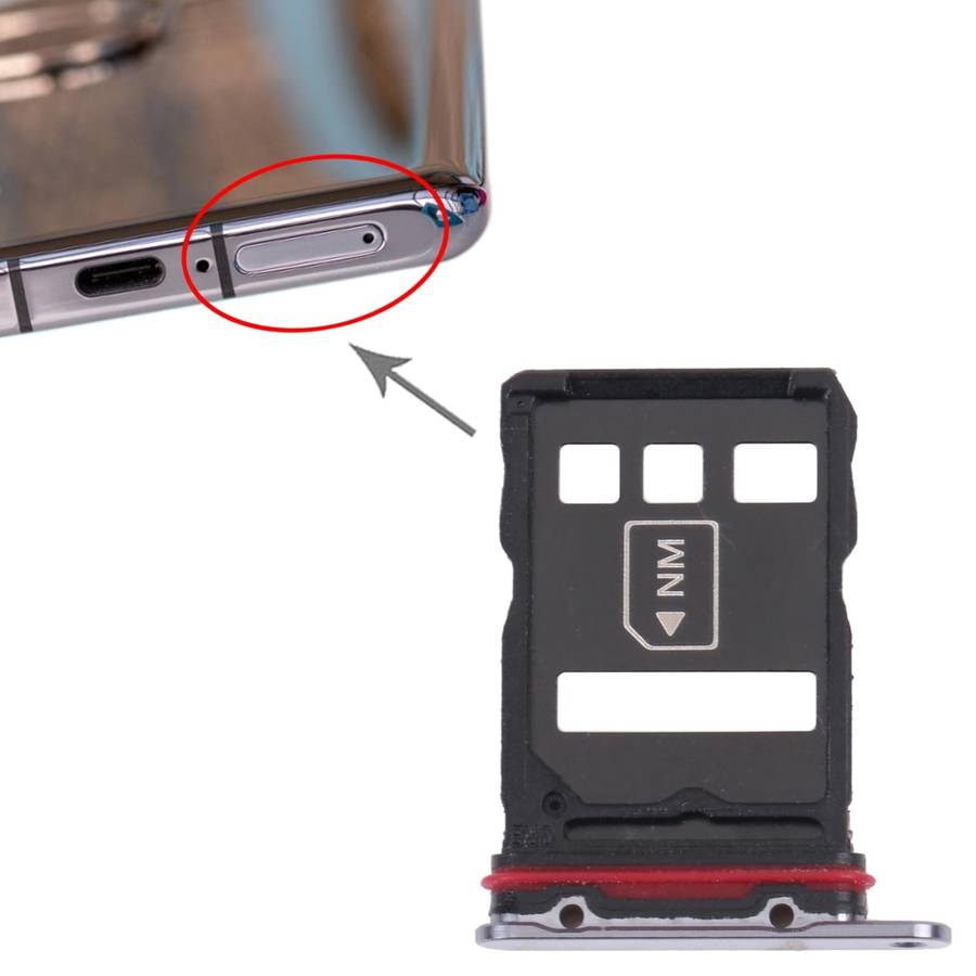 SIM Card Tray + NM Card Tray for Huawei P50 Pro+ (Black)