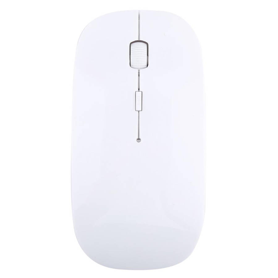 2.4GHz Wireless Ultra-thin Laser Optical Mouse with USB Mini Receiver, Plug and Play(White)