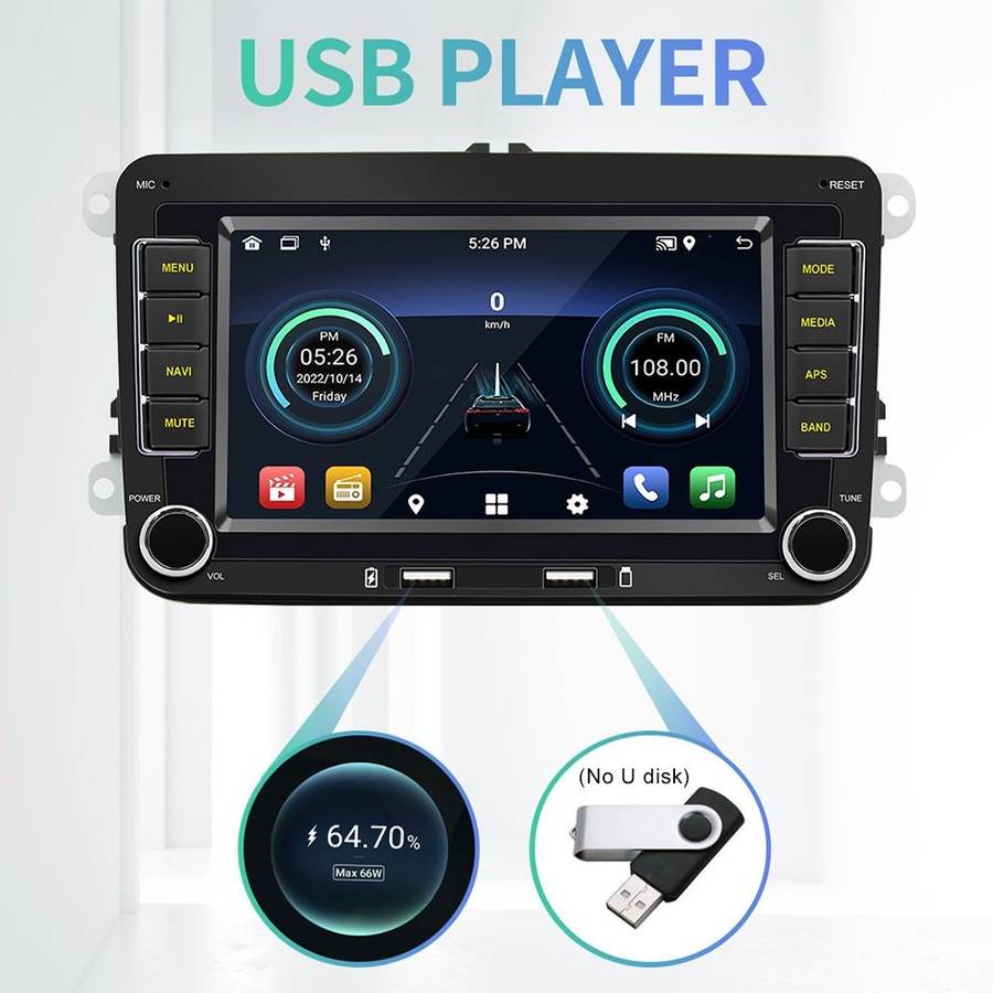 S9070 For Volkswagen 7 inch Portable Car MP5 Player Support CarPlay / Android Auto, Specification...