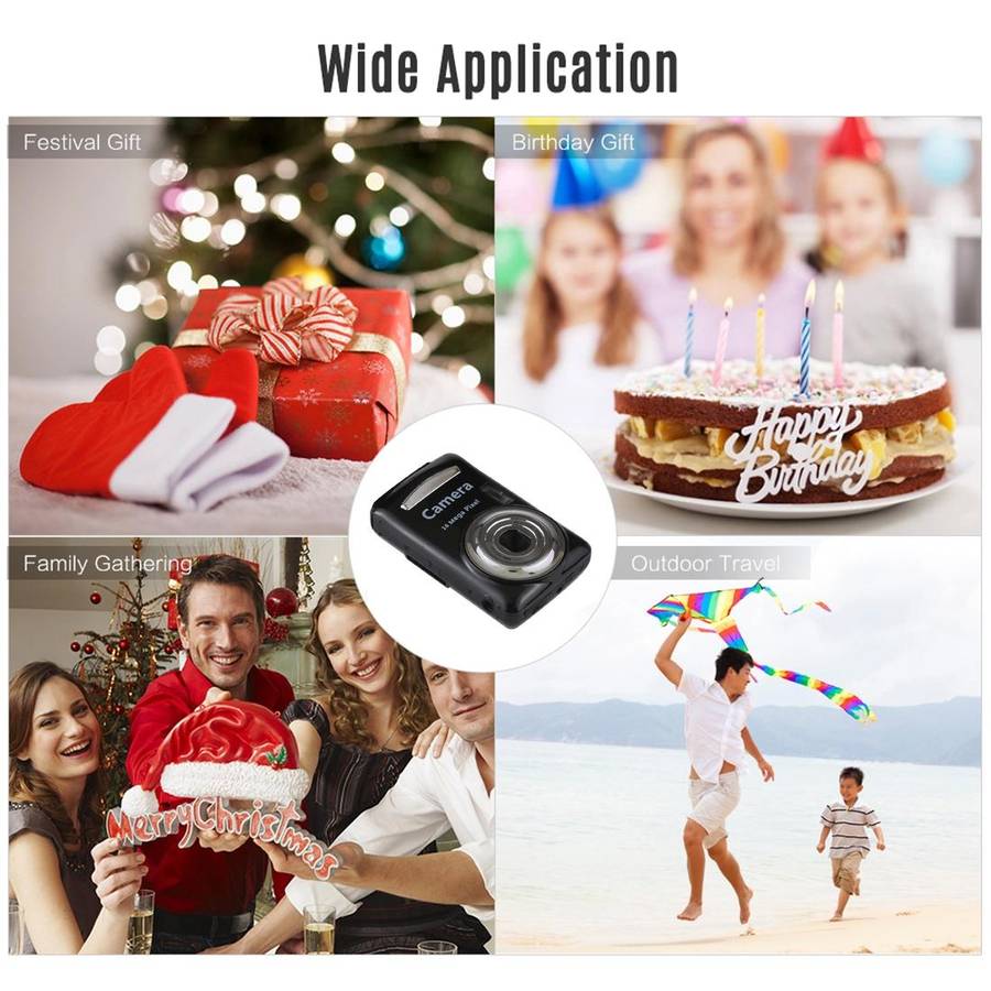 1280x720P HD 4X Digital Zoom 16.0 MP Digital Video Camera Recorder with 2.4 inch TFT Screen(Black)