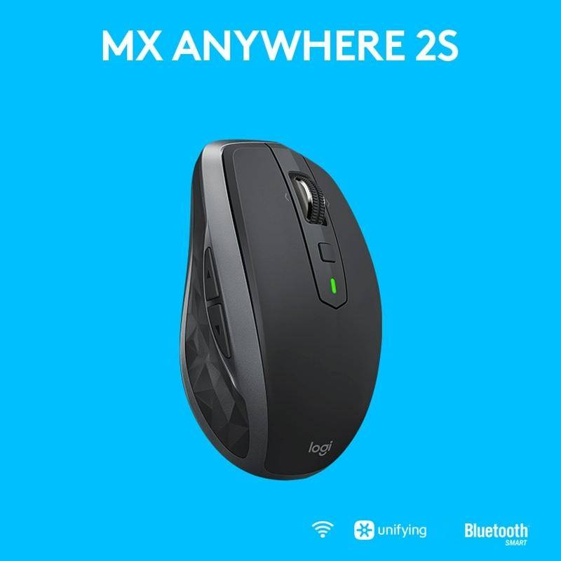 Logitech MX Anywhere 2S 4000DPI Bluetooth + Unifying Dual-mode Rechargeable Symmetrical Design Wi...