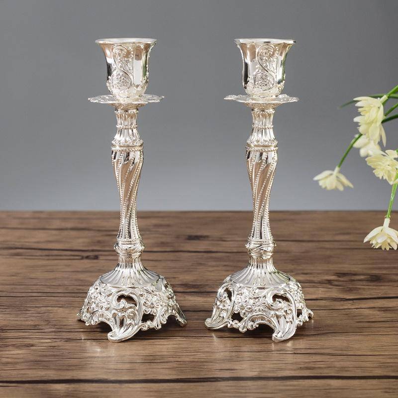 Two PCS/Set Sapphire Single Candle Light Dinner Candle Holder Decoration Wedding Candle Holder, S...